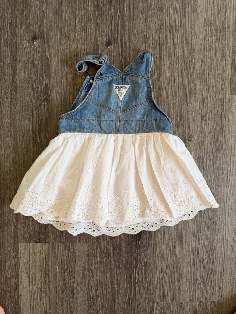 OshKosh B'gosh Blue Denim Overalls with White Lining